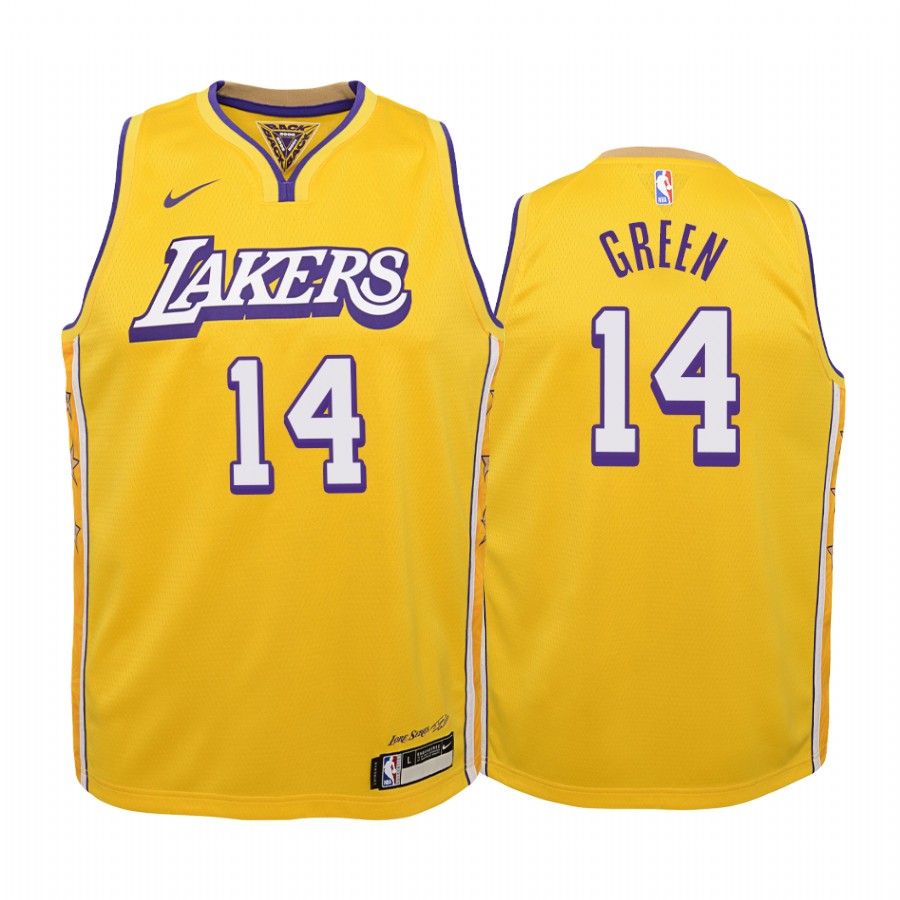 Youth Los Angeles Lakers Danny Green #14 NBA City Edition Gold Basketball Jersey HEN4783BC